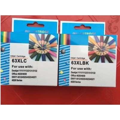 兼容HP63墨盒hp2130 3630连供4520 4650打印机黑彩色连喷可加墨