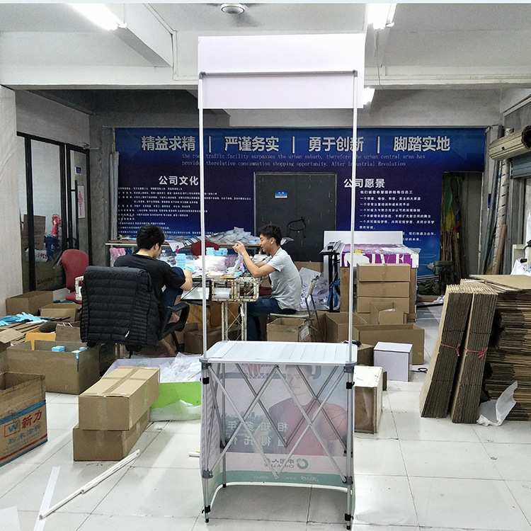 试饮台铝合金折叠促销台广告宣传立式展柜台便携拆叠展示广告桌