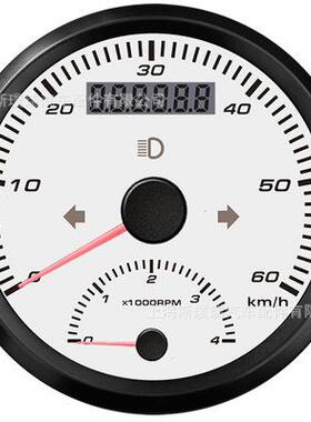 85mm指针速度表转速表2合一仪表60km/h 4000RPM汽车船舶专用仪表