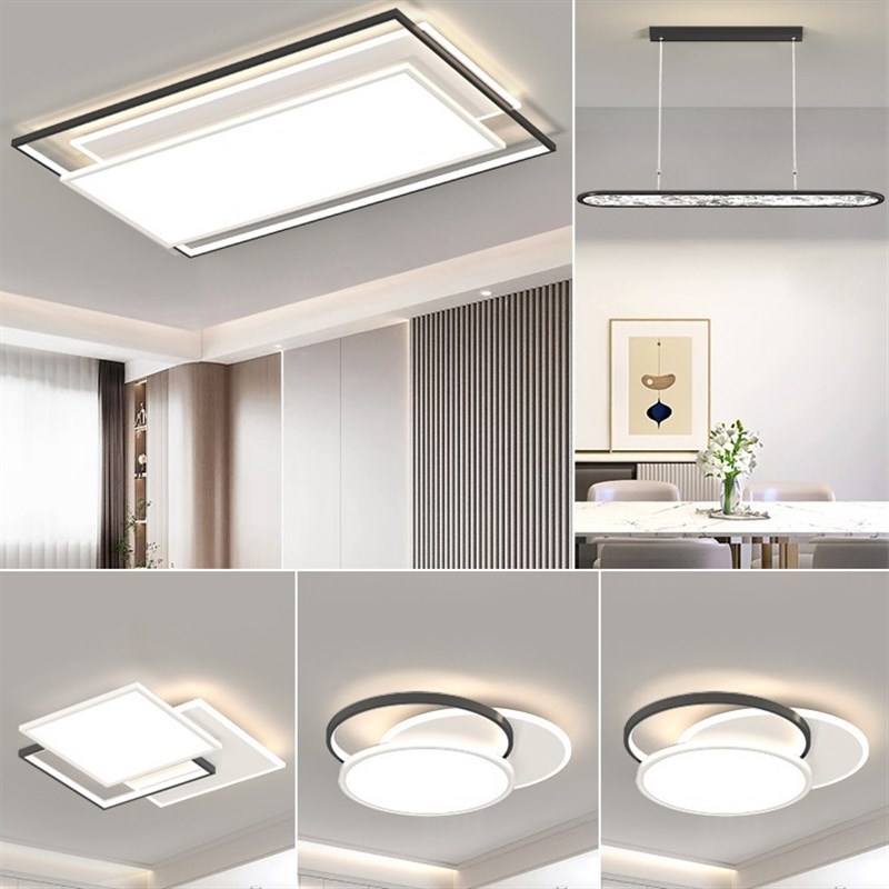客厅灯简约现代大气家用长方形吸顶灯客厅主灯2024年新款套餐灯具