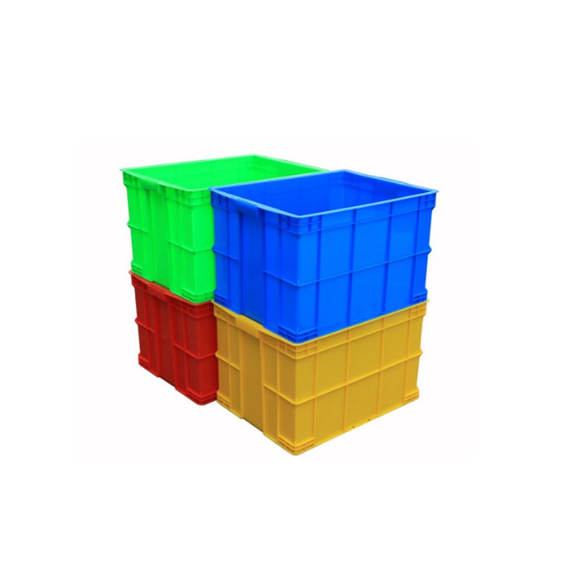 长方形蓝色熟胶多功能加厚工业塑料周转箱可带盖收纳整理运输胶箱