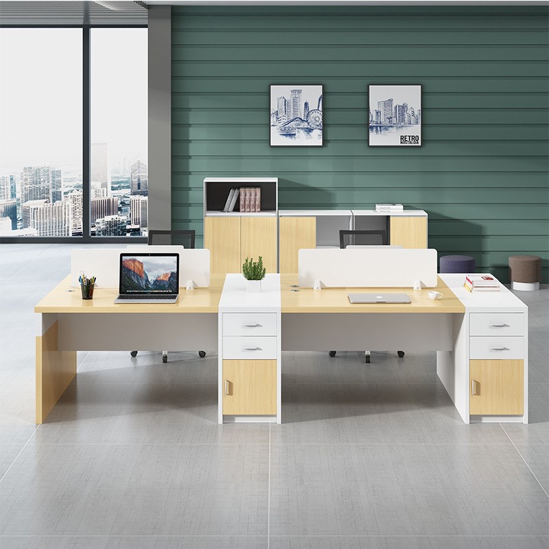 职员办公桌椅屏风员工四人位卡座现代简约246人位财务办公桌组合