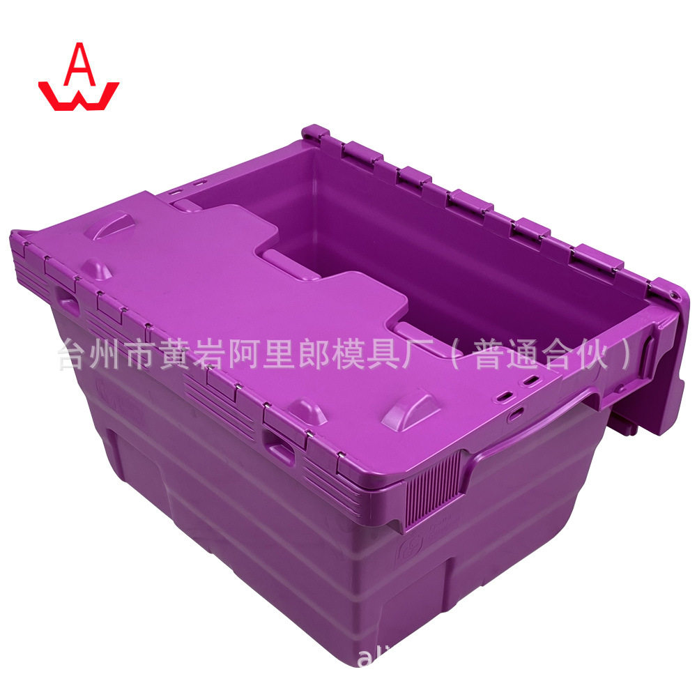 带盖斜插式物流箱模具PP塑料斜插周转箱子模具塑料收纳箱模具注塑