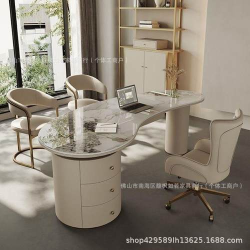 医美咨询接待洽谈美容院办公桌家用现代简约网红轻奢岩板书桌发货