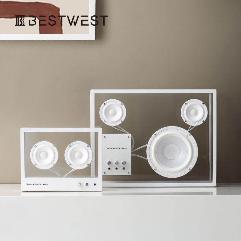 博西家居创意亚克力金属高档音箱摆件样品间办公室书架装饰品