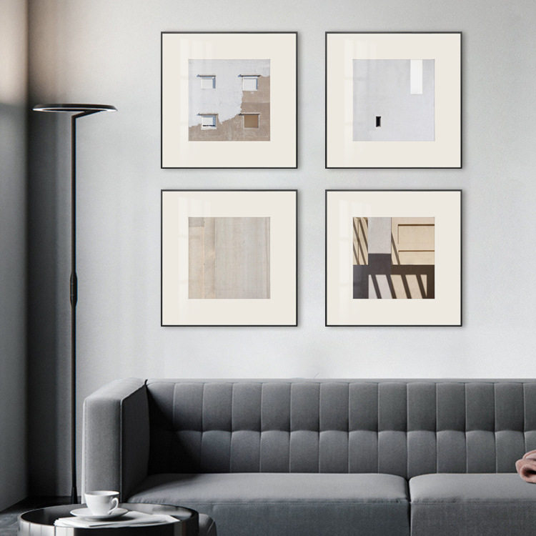 工业风建筑装饰画客厅照片挂画组合卧室床头简约摆件民宿风设计师