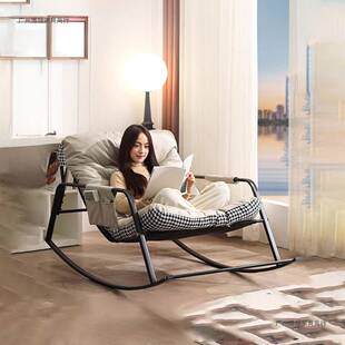 沙发阳台躺卧摇椅单人躺椅成人可睡可躺摇摇椅金属框架加宽加大