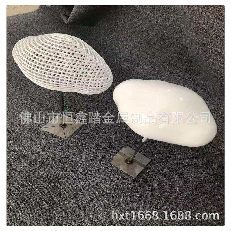 室外漆不锈钢白色雕塑实心棒编织不锈钢烤漆云朵雕塑广东工厂