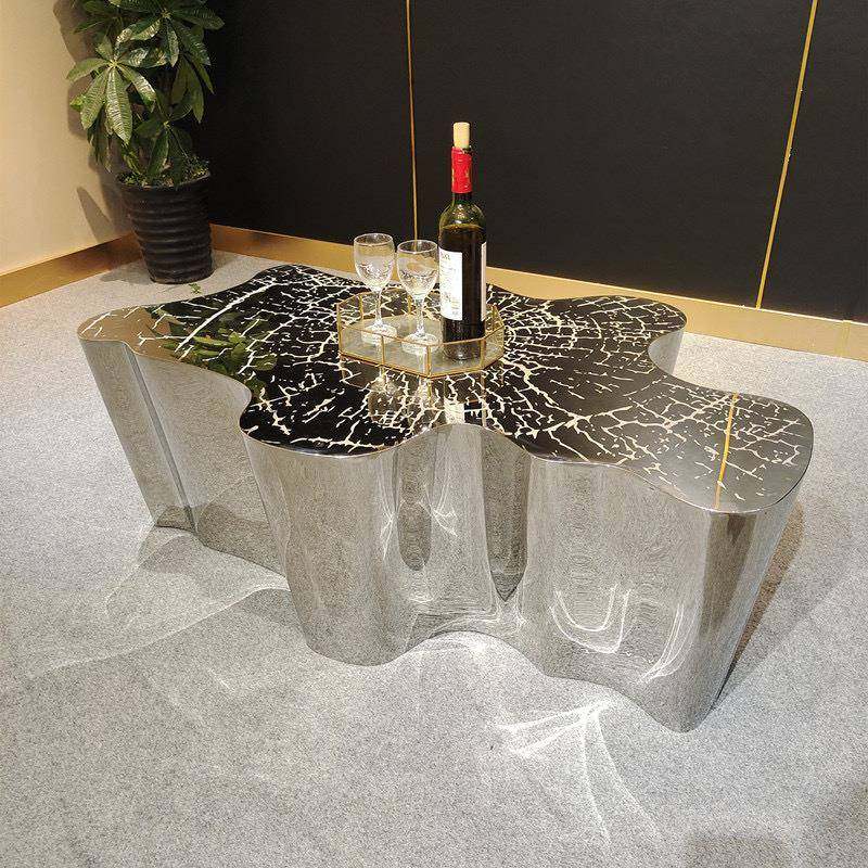 意式轻奢不锈钢茶几现代设计师别墅样板房金属树根不锈钢客厅茶几,节庆用品/礼品,新娘配件,淘宝优惠券,粉丝福利购,淘宝优惠卷