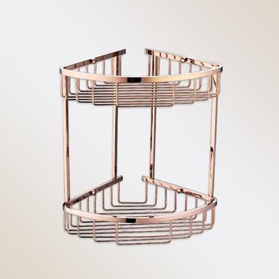 热销家居不锈钢网篮洗手间置物架卫生间浴室双层收纳三角蓝