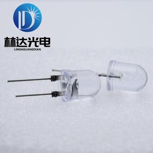 F10圆头白光0.5W大支架led灯珠10mm宽支架白灯手电筒光源