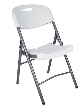 白色户外折叠椅塑料休闲折叠椅办公培训会议椅中空椅子便携折椅