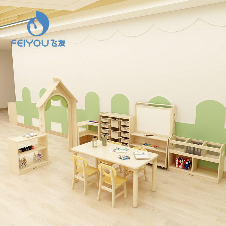 幼儿园木质桌椅组合早教机构培训班幼儿实木家具厂家直销