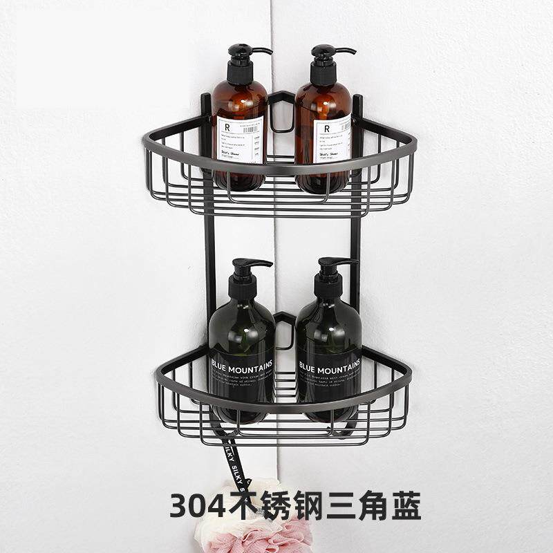 墙上落地三角角架置物架304洗手间不锈钢卫生间收纳架厕所转角架