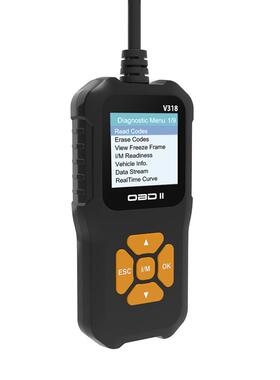 新外贸手持多功能汽车诊断仪读码器V318迷你彩屏手持读码卡