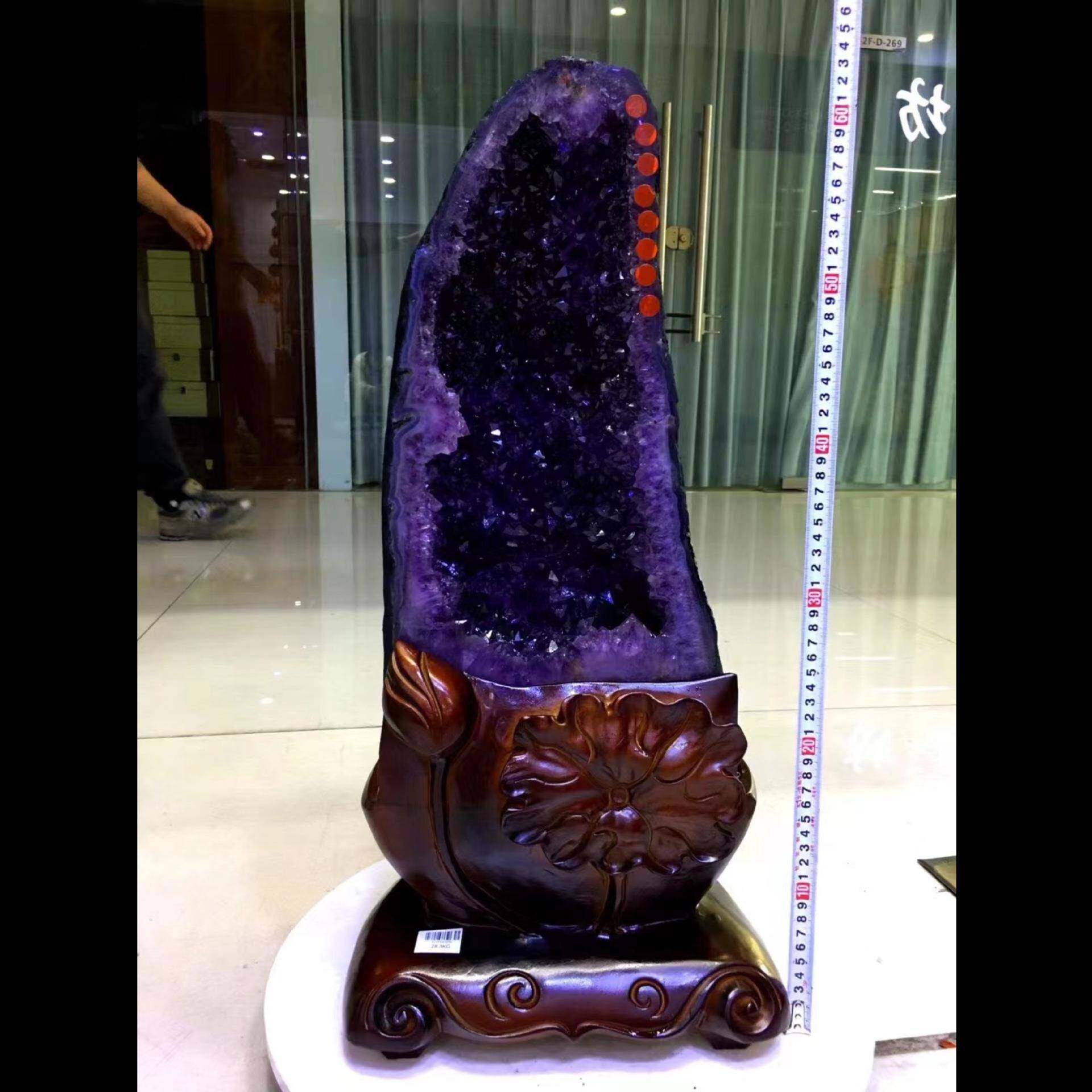 巴西乌拉圭天然紫水晶洞钱袋子原石晶簇龙蛋紫玛瑙聚宝盆居家摆件