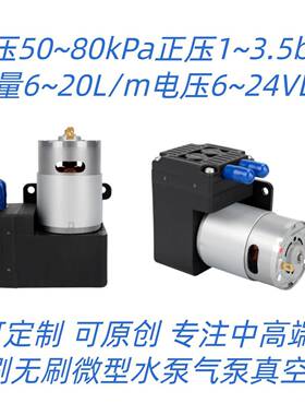 300kpa18L微型直流气泵12V24v无刷有刷微型气泵真空泵两用