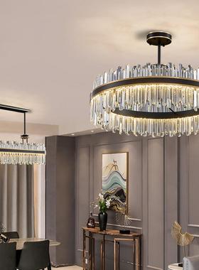 客厅灯晶吊灯轻奢主灯简20492卧5年新款黑色现代约水网红餐厅室灯