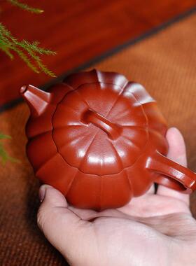 宜兴厂家原矿砂朱筋纹VLU文瓢2壶紫00ML家用功夫泡茶壶茶泥具手工