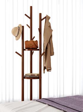 卧实木可旋衣帽架落地室挂转衣架冬家59197用挂衣秋服架子客厅立