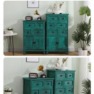 美柜式田园实收木斗柜卧室纳物柜复古带门斗客厅储玄关储物慕穆收