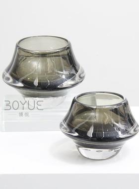 CTO意简装约灰色飞碟琉璃花瓶售楼处酒店桌前台洽谈茶室创花艺饰