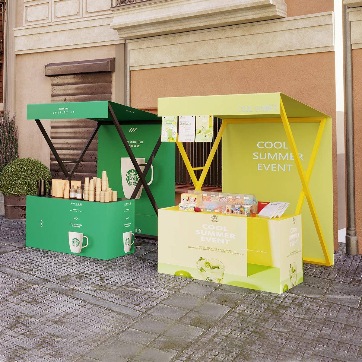 网红商161场大型活示动位架摊户外集市美食街小吃展架早市美食摊