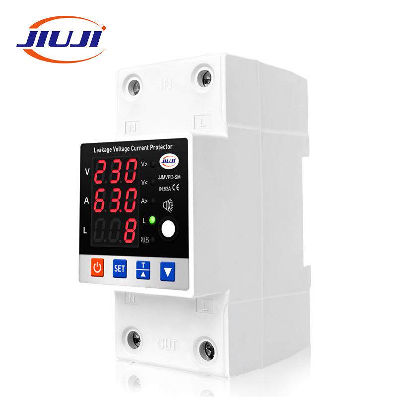 漏电载过欠220V保护器断QNS零火双继电压器功率电度千瓦时显示过6