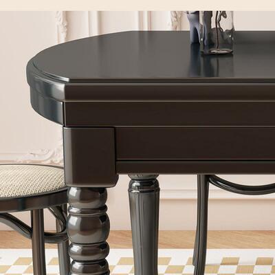 法中古风全实圆木餐桌椅WMX组合用小户型复家古方两用伸缩式折叠