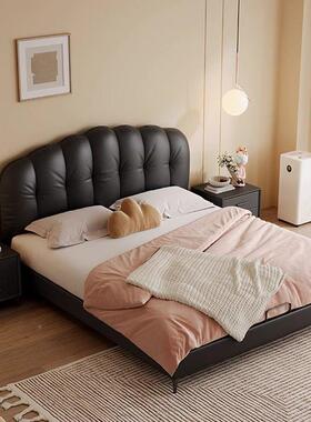 法式CPF黑色床现约主轻卧简室大气婚床奶油风奢软包代双人床