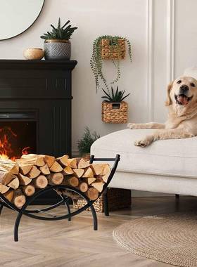 黑色锻铁0英寸户外室内储F87TT856物壁火架4带炉工柴具套装柴架