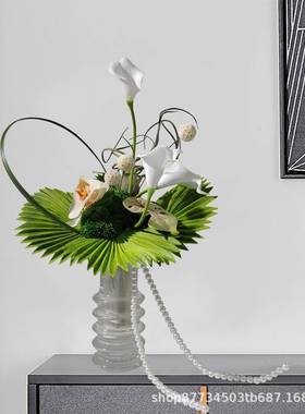 现代轻奢仿花艺摆件样34711板间饰售楼处洽桌谈桌真酒店茶几面假