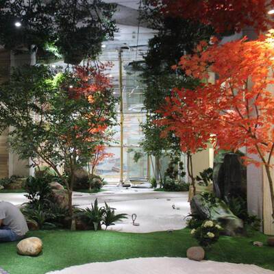 步行街仿绿植装饰商假业RTA绿化树宿植物造景民室外摆真件可承接