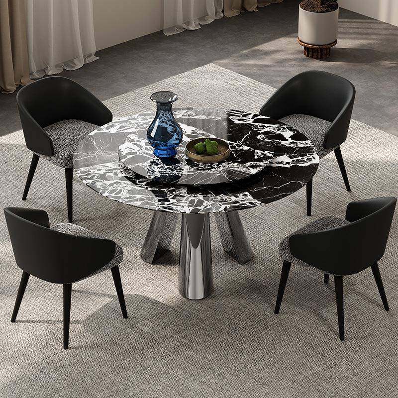 天然黑玫瑰奢石饭餐桌理石型圆形餐台轻奢简约现代大小户家TR黑玫,商业/办公家具,餐桌椅系列,淘宝优惠券,粉丝福利购,淘宝优惠卷