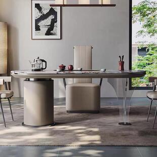 板岩阳台茶桌现代入简约家用嵌式烧水壶一夫体新中式轻奢功小PMI