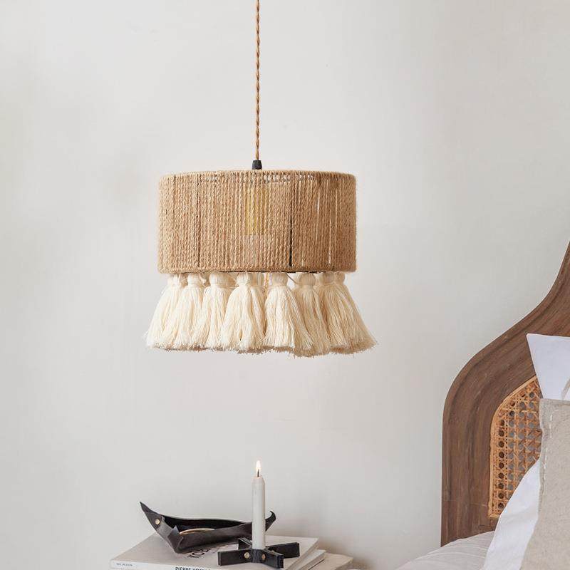 波西米亚复古麻绳流苏床头吊创意579卧室床柜餐头灯吧灯台阳厅台,家装灯饰光源,智能吊灯,淘宝优惠券,粉丝福利购,淘宝优惠卷