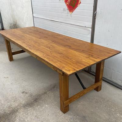 复古实木大餐桌大宴会桌户外婚礼木制酒桌长方形餐桌可折叠桌子