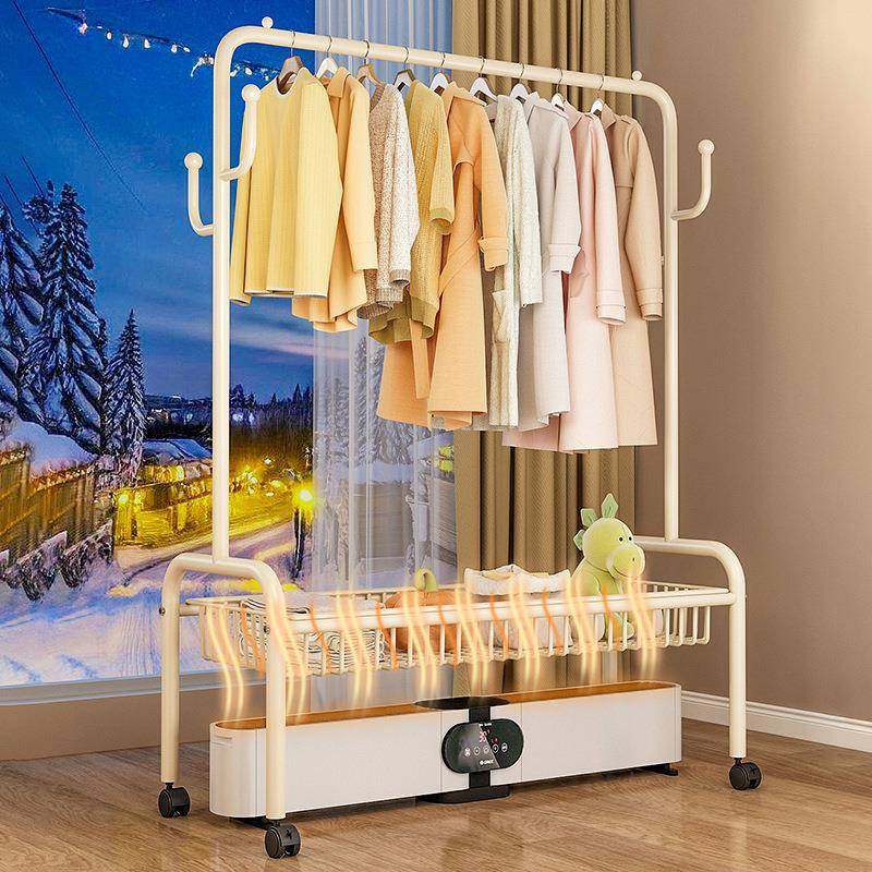 踢脚线取暖器烘衣架专用晾衣架落地卧室冬夏两用烘干挂凉衣架一体