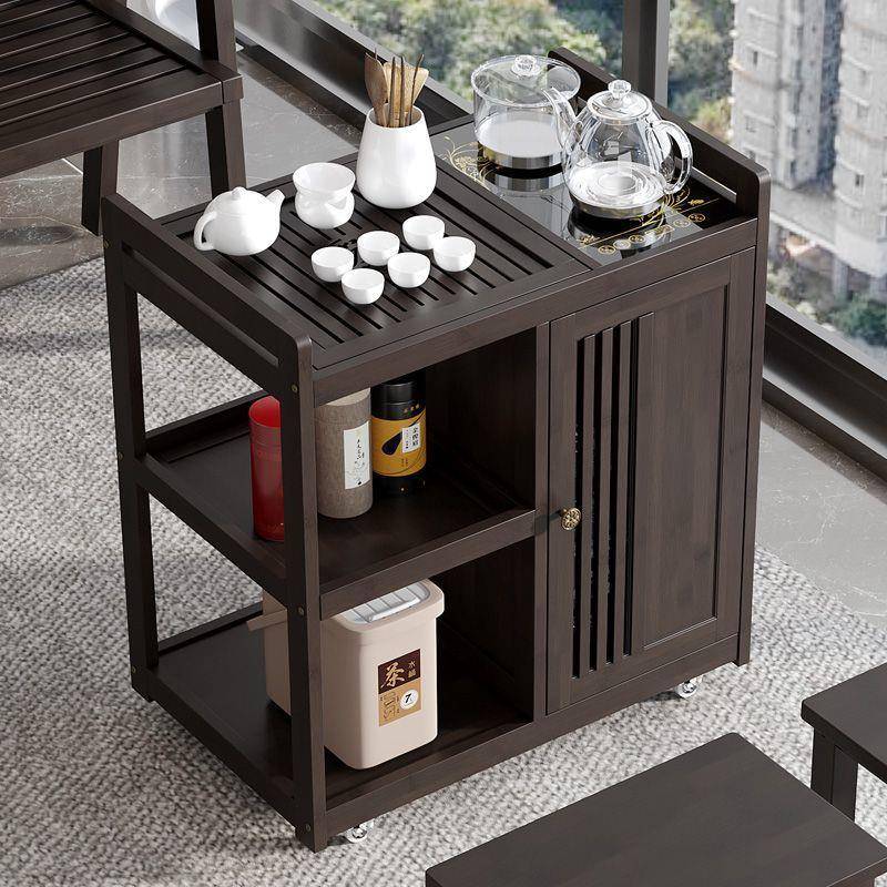 移动小茶台烧水壶一体家用茶桌客厅带轮茶几功夫泡茶水柜阳台边几