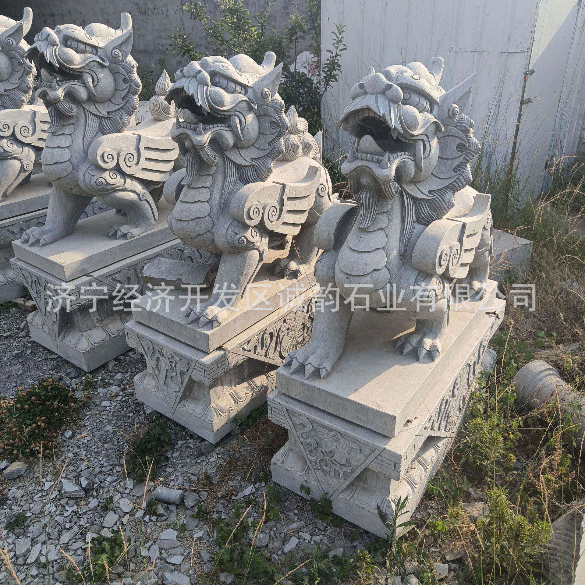 动物石雕公园摆件卡通大象狮子貔貅十二生肖雕塑图片