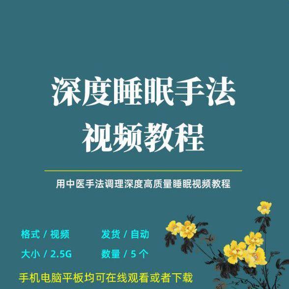 深度睡眠手法视频教程中医调理深度高质量睡眠视频课程