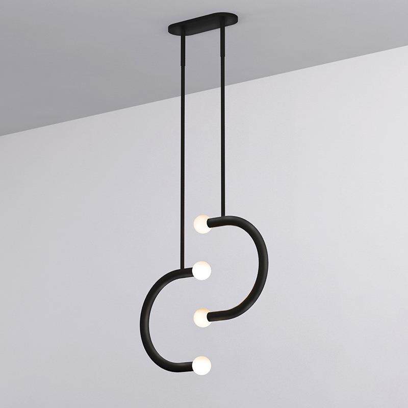 灯具C字吊灯简约风格组合后现代客厅书房展厅个性创意时尚灯