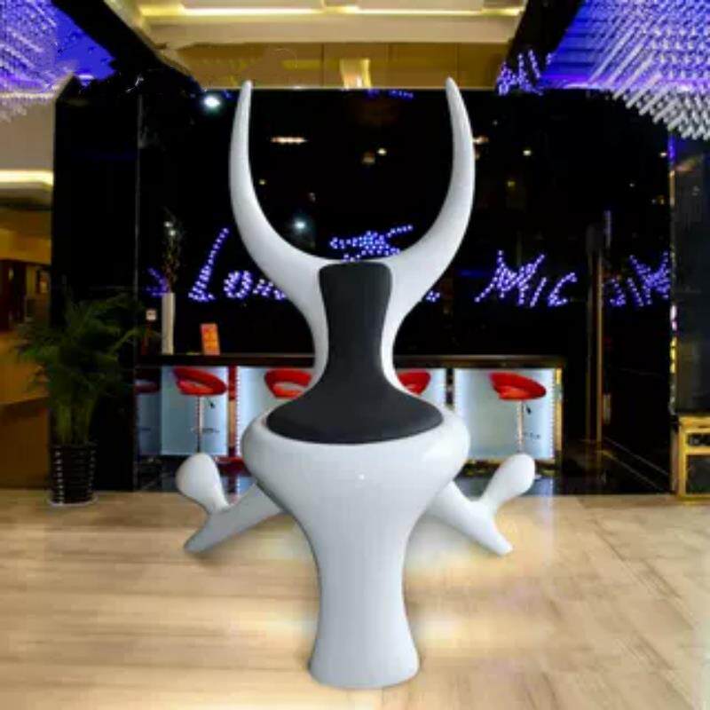 玻璃钢坐凳酒店情侣合欢椅创意牛角座椅八爪辅助