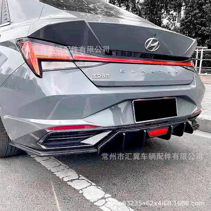 适用于2021款第七代现代伊兰特专用后唇改装后扰流板包围改装件