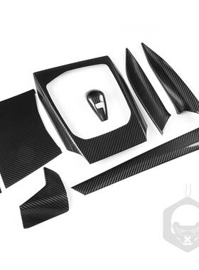 适用宝马新3系g20g28干碳纤维前排中控装饰贴纸8件套汽车内饰配件