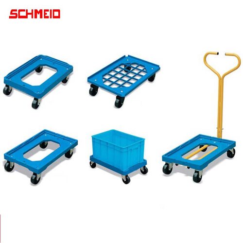 Schmeid施盾ABS塑料胶箱搬运车四轮工业料箱台车周转箱乌龟小推车