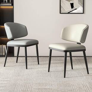 意式极简餐椅家用设计师靠背椅子轻奢简约现代高级感餐桌椅软包