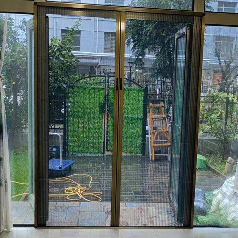 折叠门隐形推拉门伸缩沙门铝合金防蚊纱窗门防蚊门帘无轨纱门家用