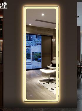 PK7Jled带灯全身镜无框智能穿衣镜子壁挂试衣镜家用挂墙装饰镜