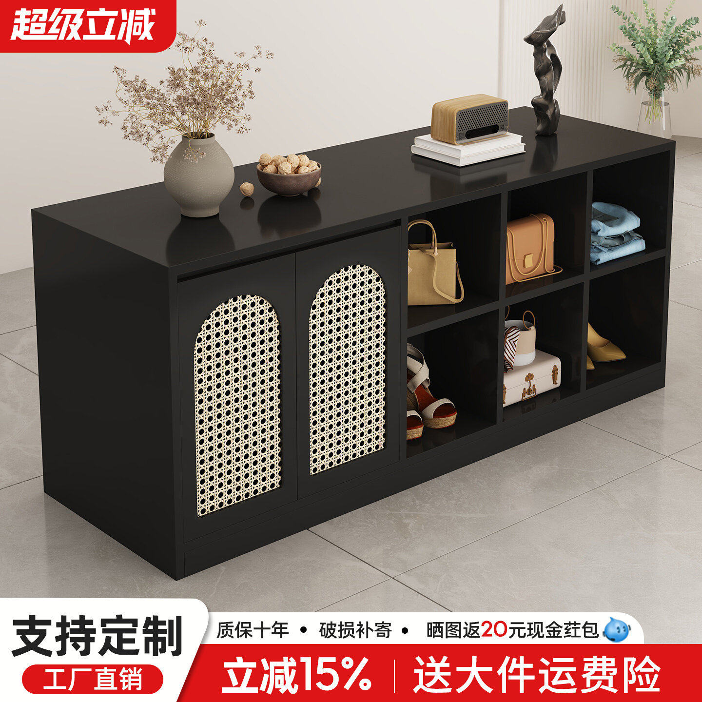 服装店中岛台女装店展示桌简约现代储物柜小型网红中岛柜陈列柜台